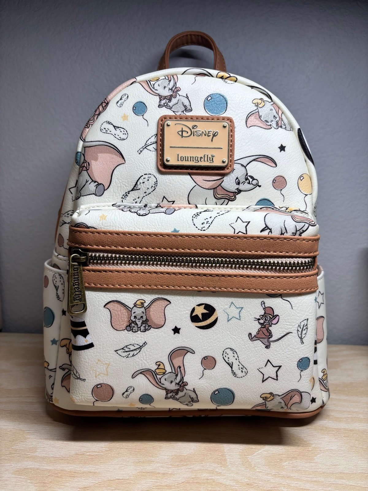 Loungefly disney dumbo vintage cream and brown Mini Backpack