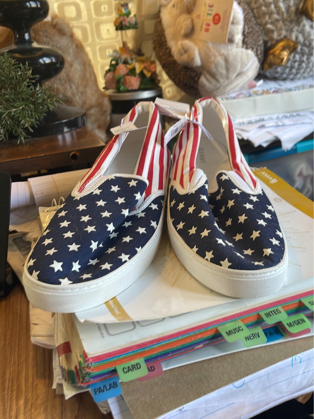Womens American flag slip on shoes