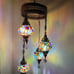 Handmade turkish hanging lamp 4 globes
