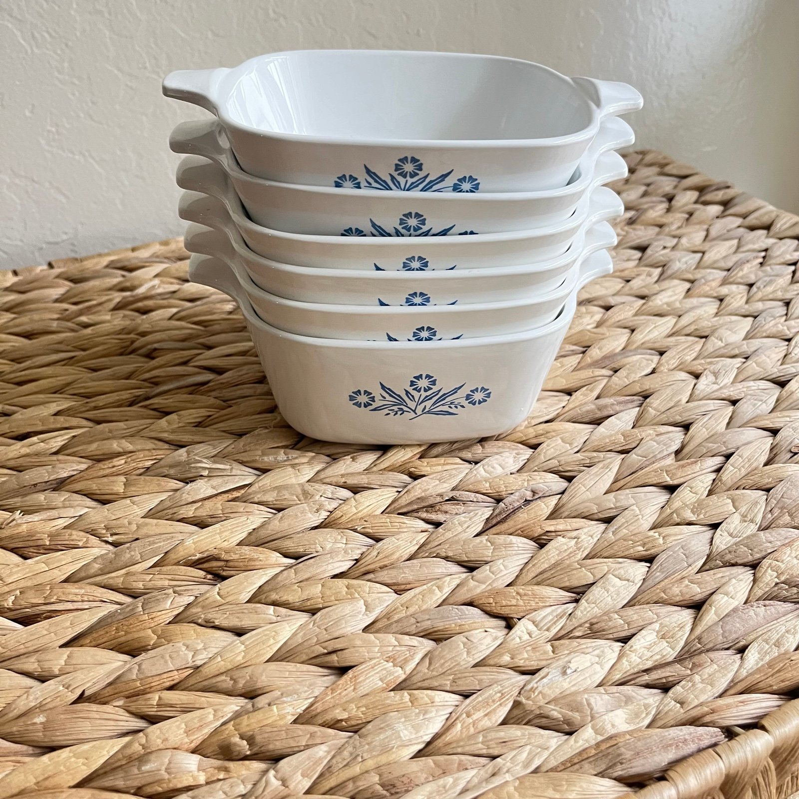 5 Vintage CORNING WARE Blue Cornflower PETITE PAN P-41 , Plus 1 P-43-B 22 Oz