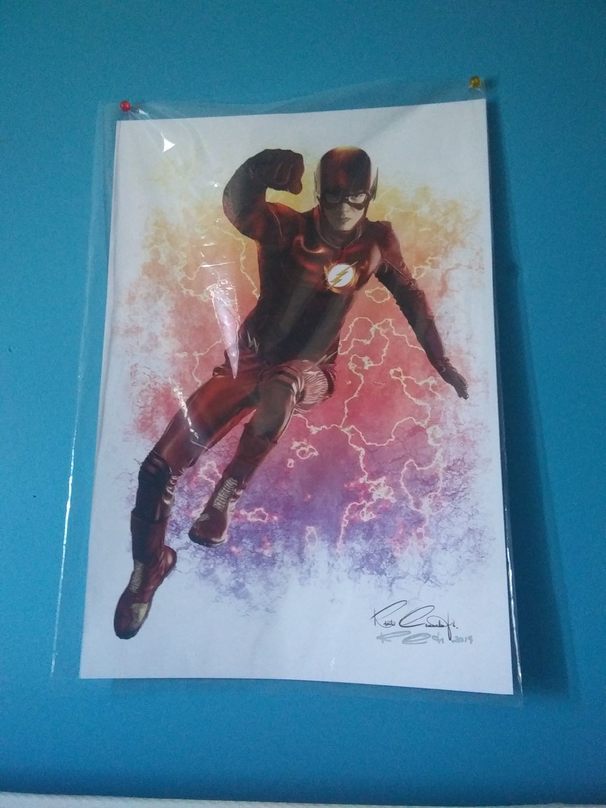 Flash drawing sign by artist