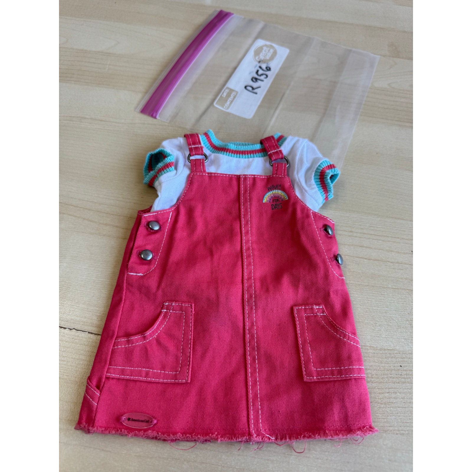 R956 American girl doll GOTY Joss rainbow romper dress