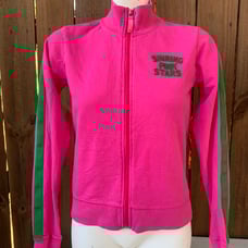 Y2K Vintage PINK Victoria's Secret pink/green full zip sweatshirt size Small.