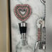 Signature Collection Pink Crystal Heart Bottle Opener And Stopper Set