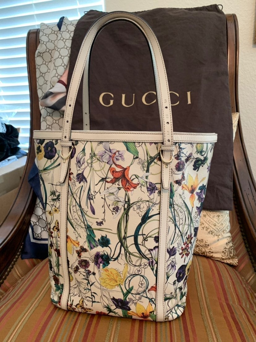 Gucci Calfskin Flora Tote