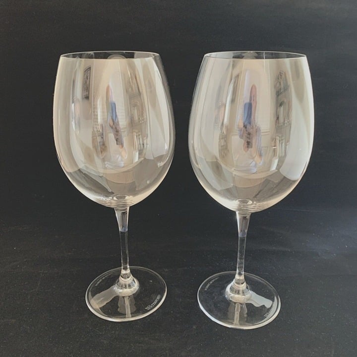 Pair of Waterford Clear Crystal Red Wine Glasses Robert Mondavi Cabernet 9 3/4