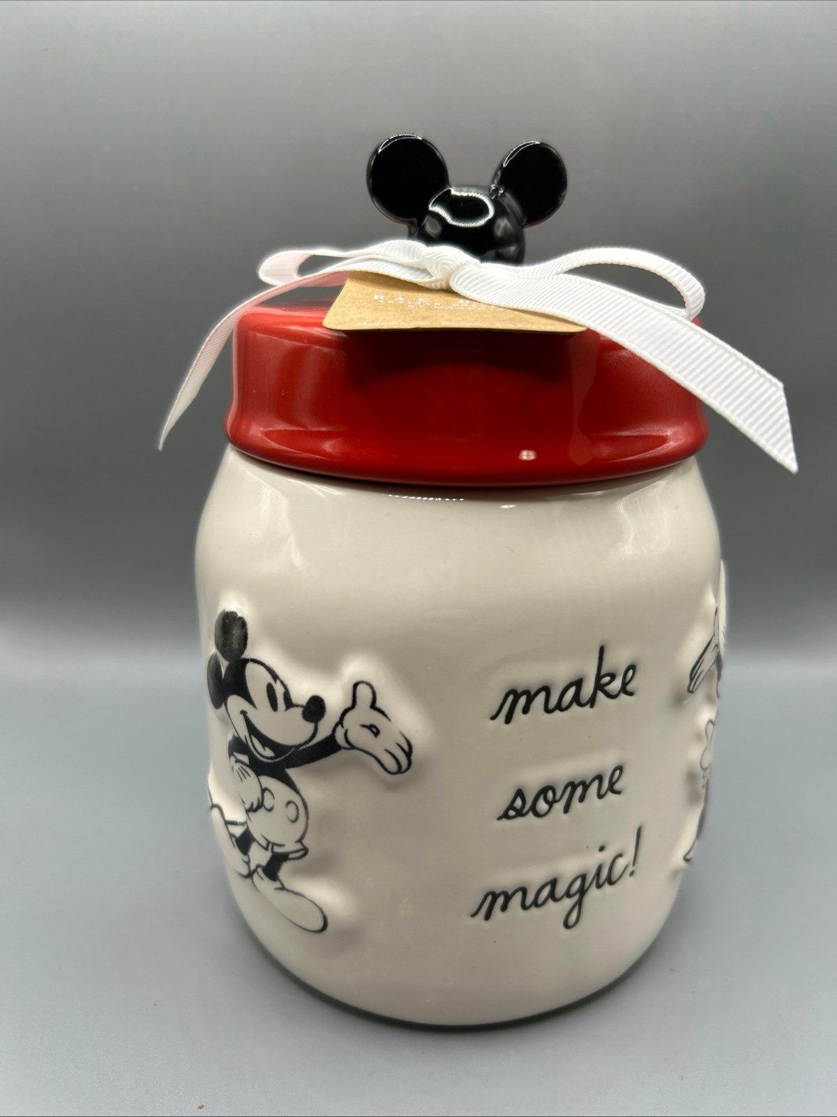 Rae Dunn Disney Mickey Mouse And Minnie Mouse MAKE SOME MAGIC! Baby Canister NEW