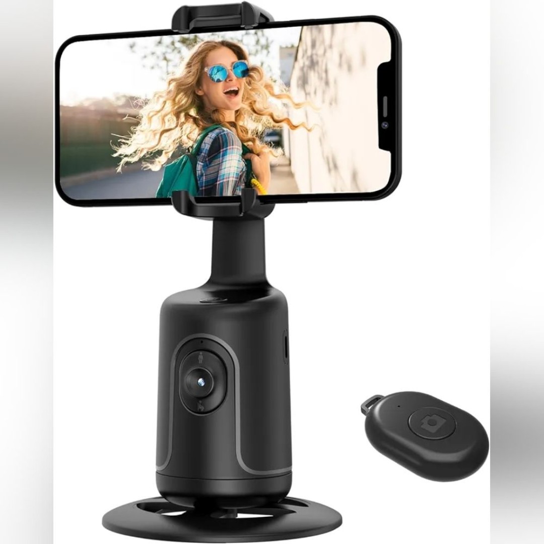 Automatic 360 Rotation Face Tracking Holder Mobile Live Show Selfie Holder Black