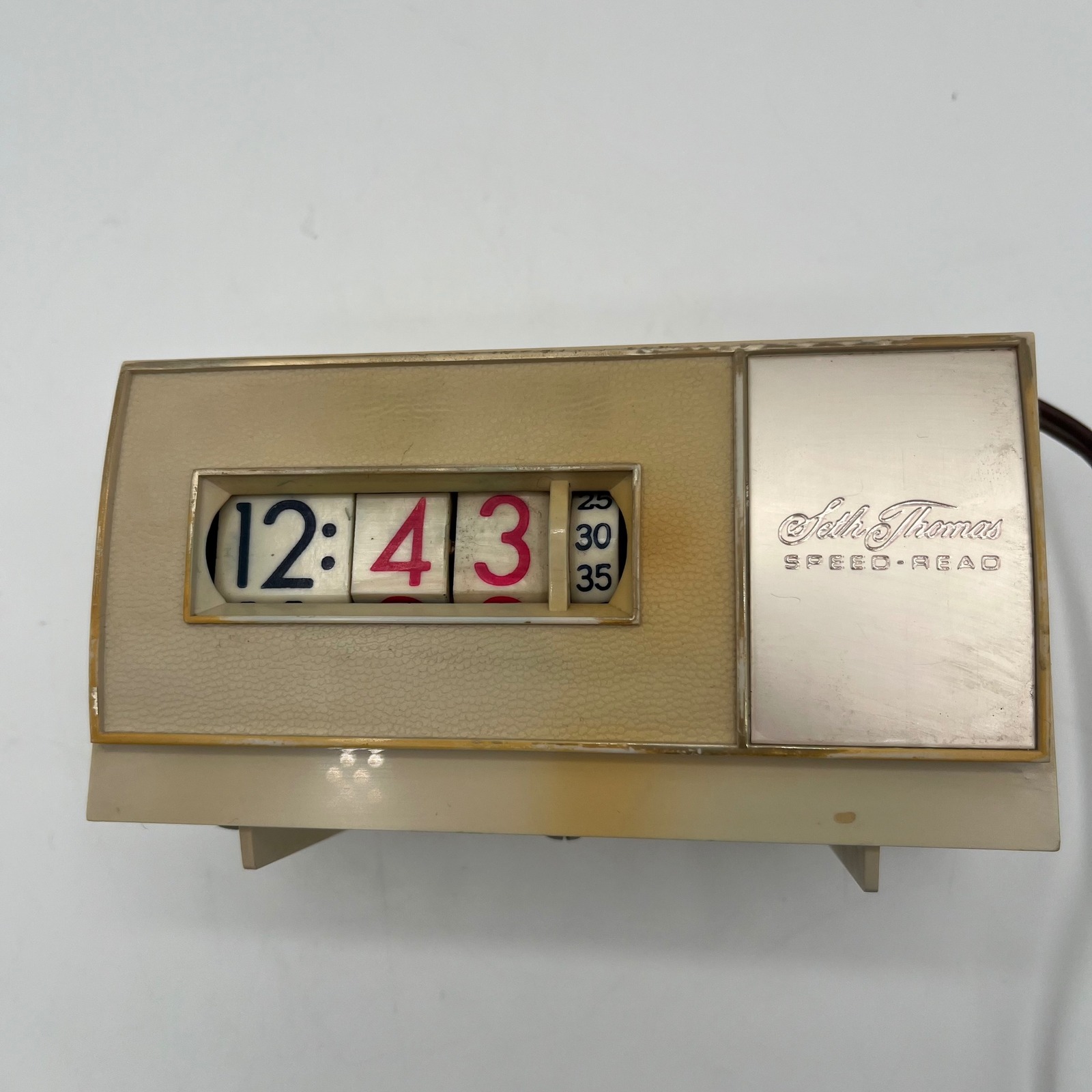 Seth Thomas Speed Read Flip Clock E039 Mid Century Modern Desk Shelf Decor