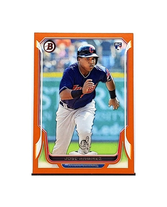JOSE RAMIREZ ROOKIE ORANGE SERIAL #D /250 2014 BOWMAN #176 CLEVELAND
