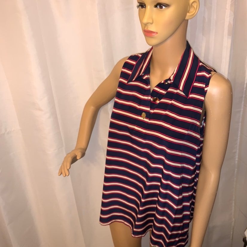 vintage CHANEL size 38 silk striped top