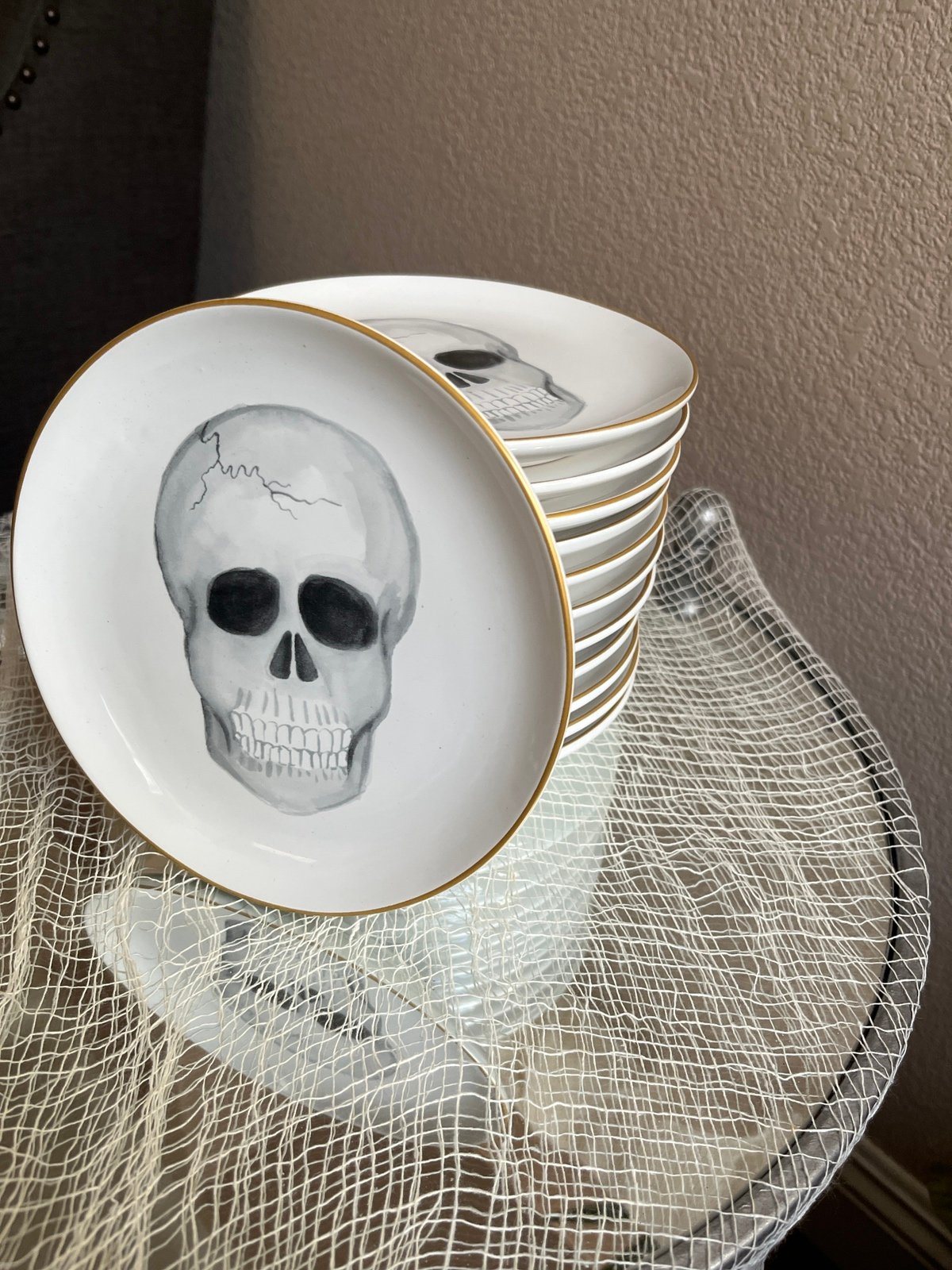 Skull Desert Plate Set 12
