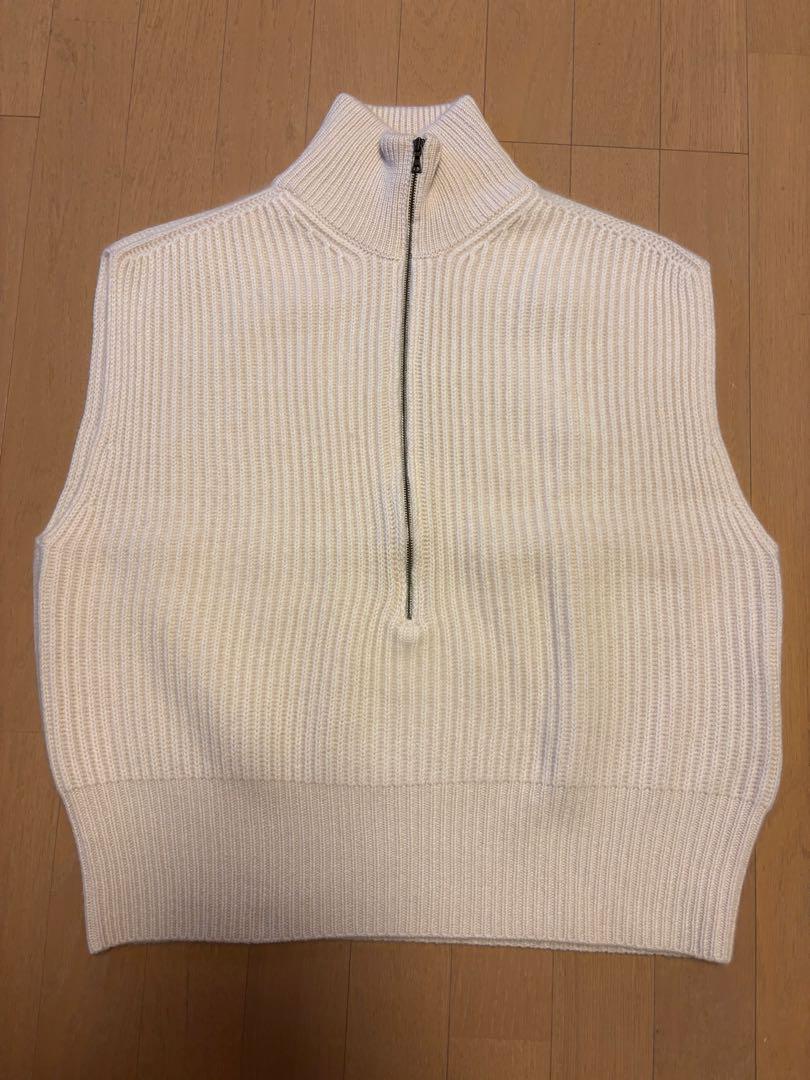 cccmalie Seamalee Cashmere Vest, Cashmere Zip-Up Vest Ecru