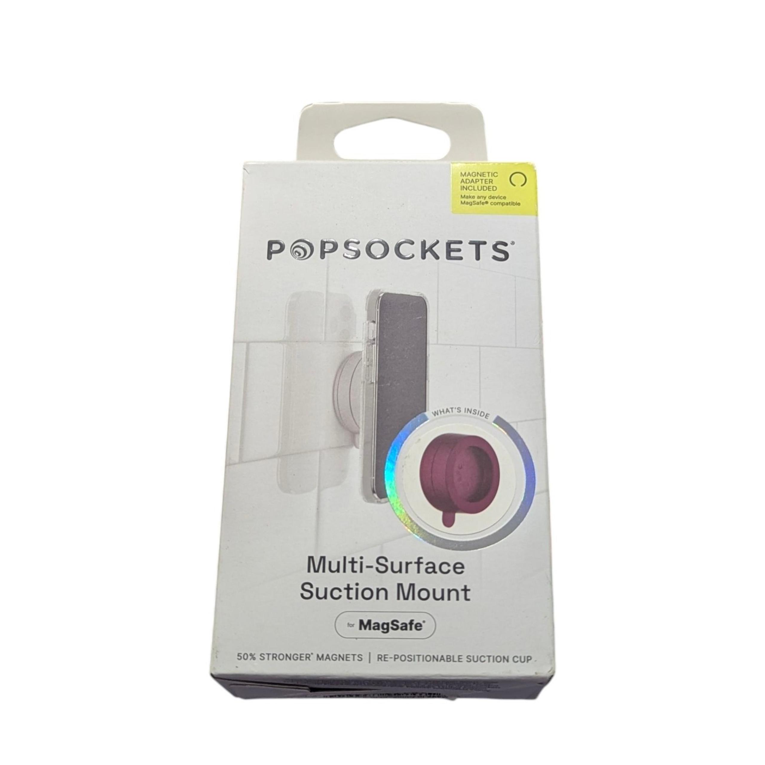 D2-N PopSockets Magnetic Suction Phone Mount w/ MagSafe -Metallic Red Wine