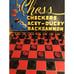 Vintage 1944 Games Chess Checkers Acey Ducey Backgammon M Bradley USA Game