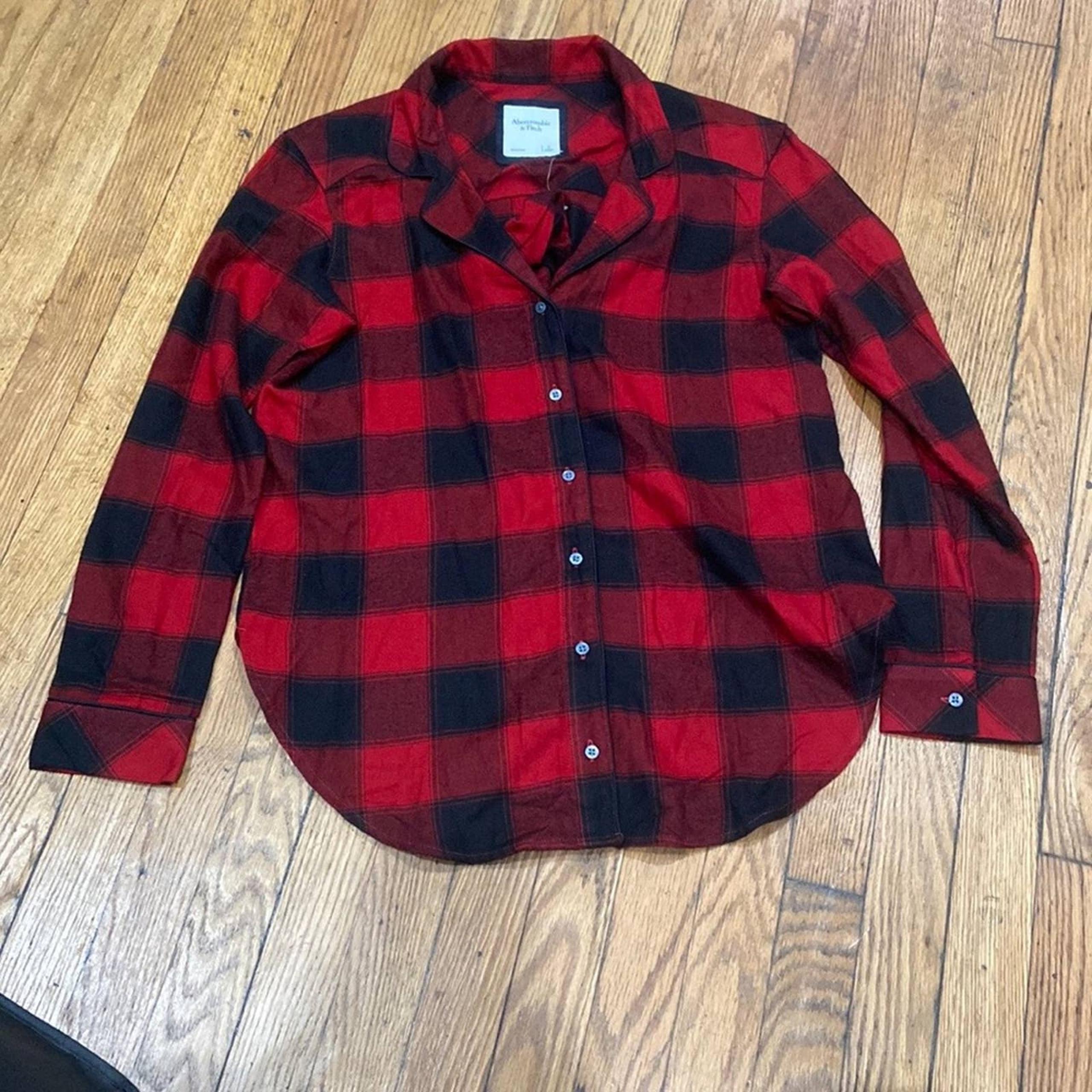 Abercrombie & Fitch plaid pajama top nwt sz S includes matching scrunchy