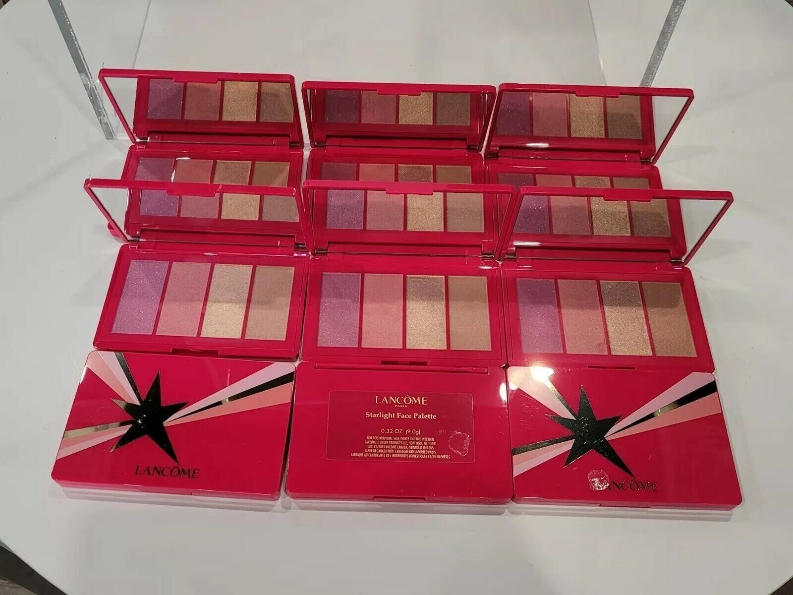 LOT OF 10 LANCOME STARLIGHT FACE PALETTE 4 COLOR BRUSH 9G/0.32OZ LIMITED EDITION