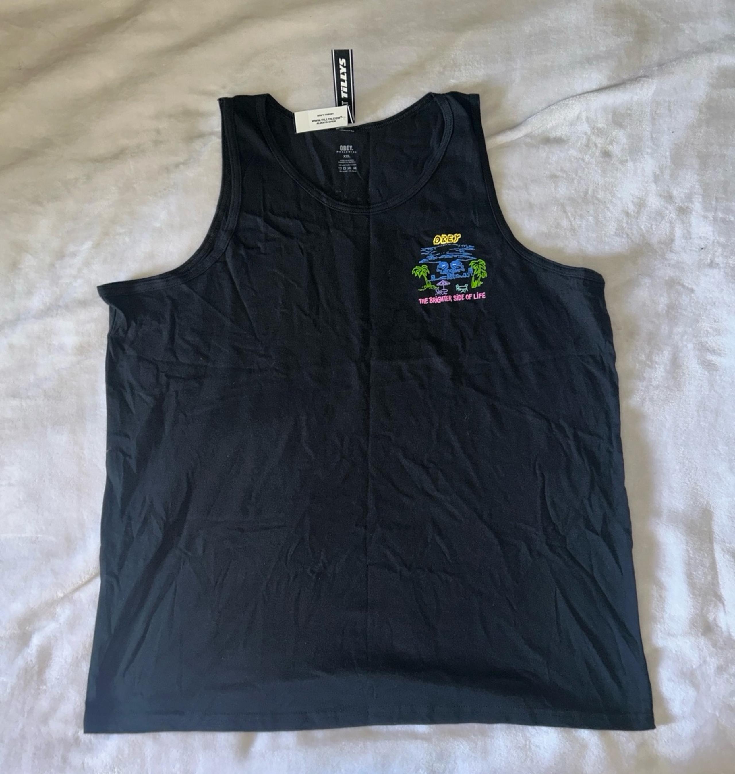 new obey graphic tank top