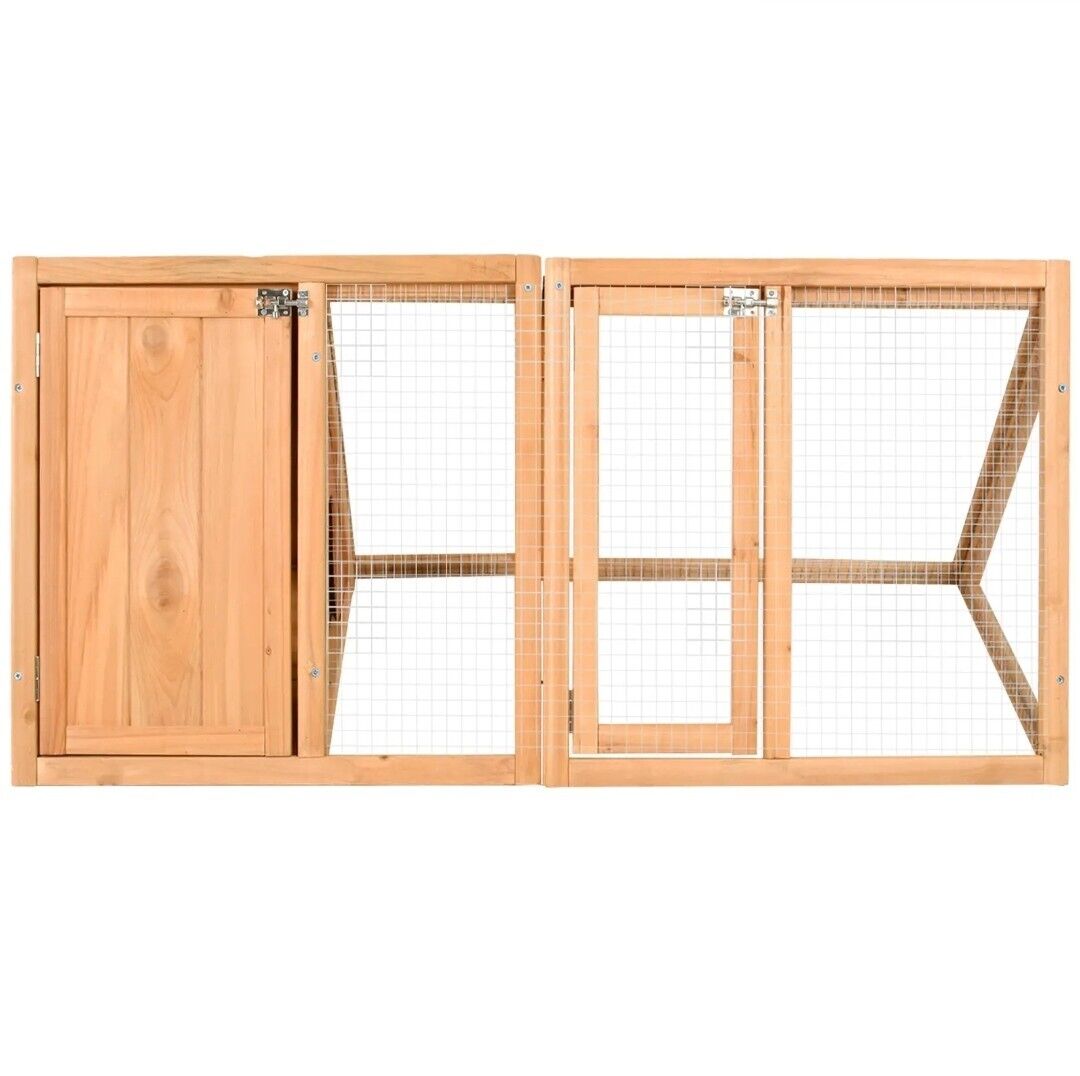 47 Triangle Chicken Coop 2-Doors Rabbit Hutch Small Animal Pet Run Cage Wooden