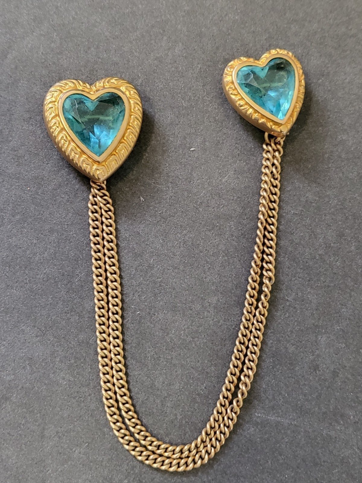 Antique Victorian 10k gold filled chain brooch