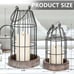 New Set of 2 Rustic Wire Metal Cloche, Vintage Candle Lanterns - Black, Brown