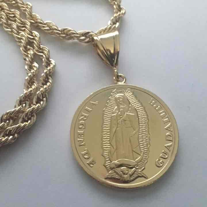 14K Gold Our Lady of Guadalupe Necklace