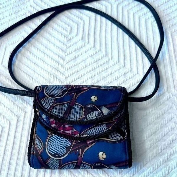 NICOLE MILLER Vintage Wallet Purse 100% Silk & Bifold Wallet With Shoulder Start