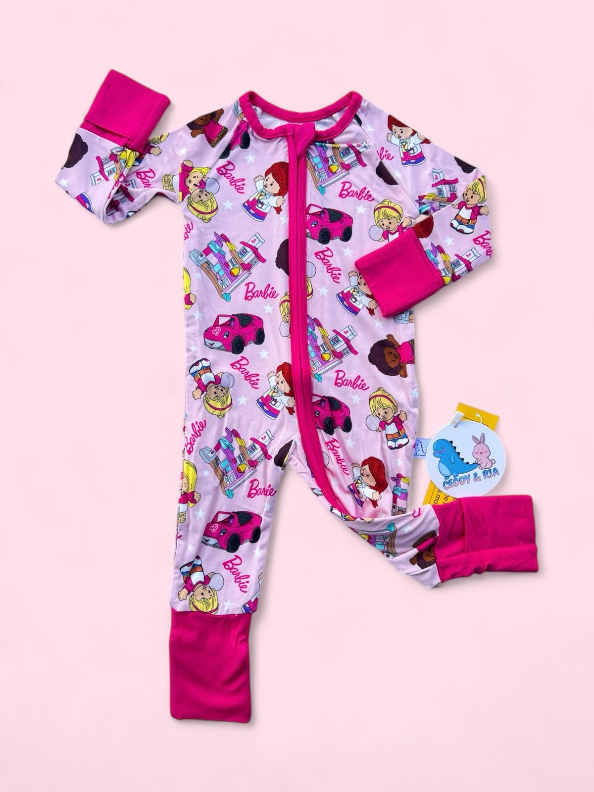 Little People Barbie bamboo zippy convertible romper