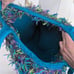 Handcrafted Teal Felted Wool Tote with Colorful Fiber Art Trim