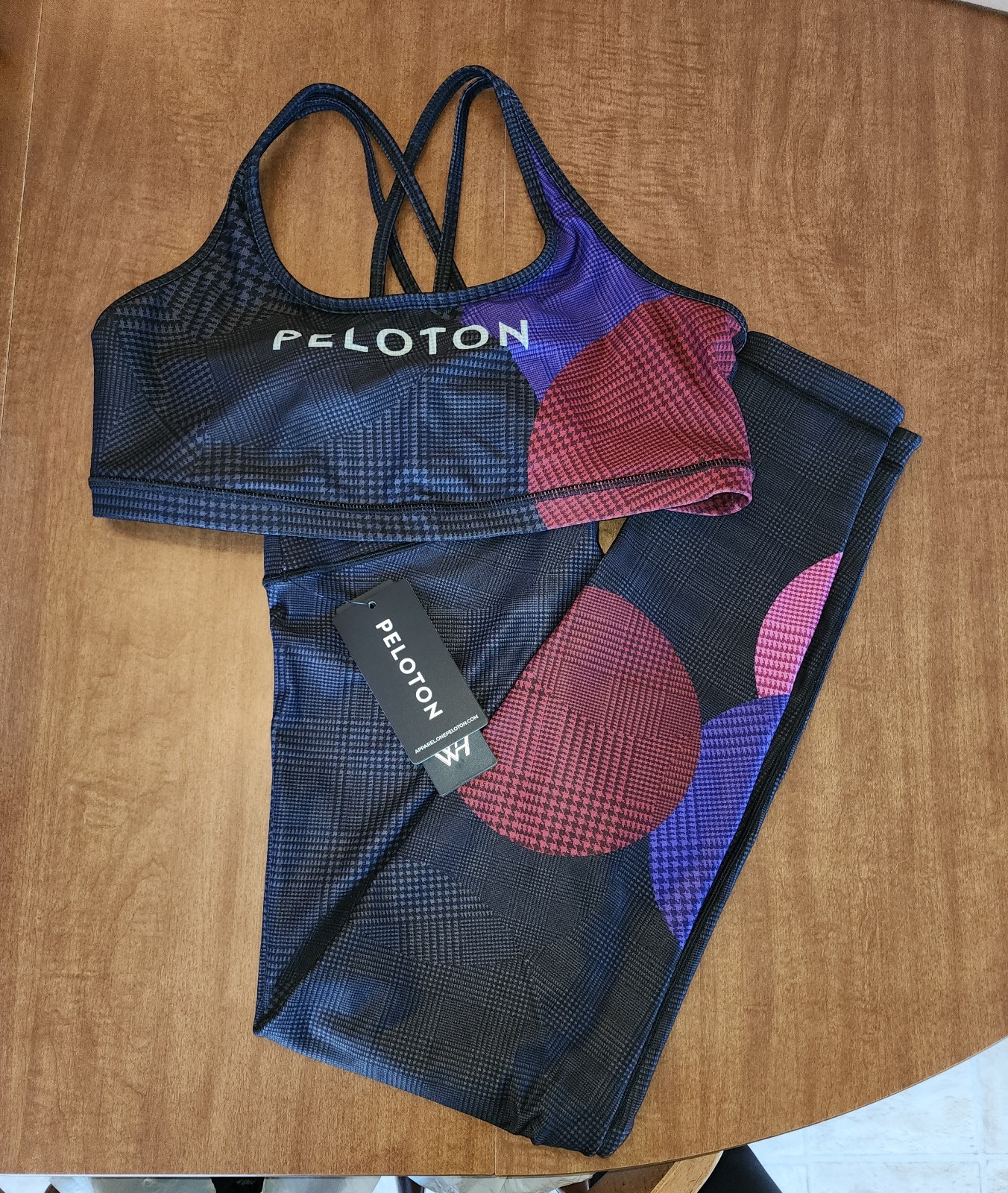 Peloton x WITH Topsy Turvy Set: HW Leggings, Size L (NWT) / Strappy Bra, Size XL