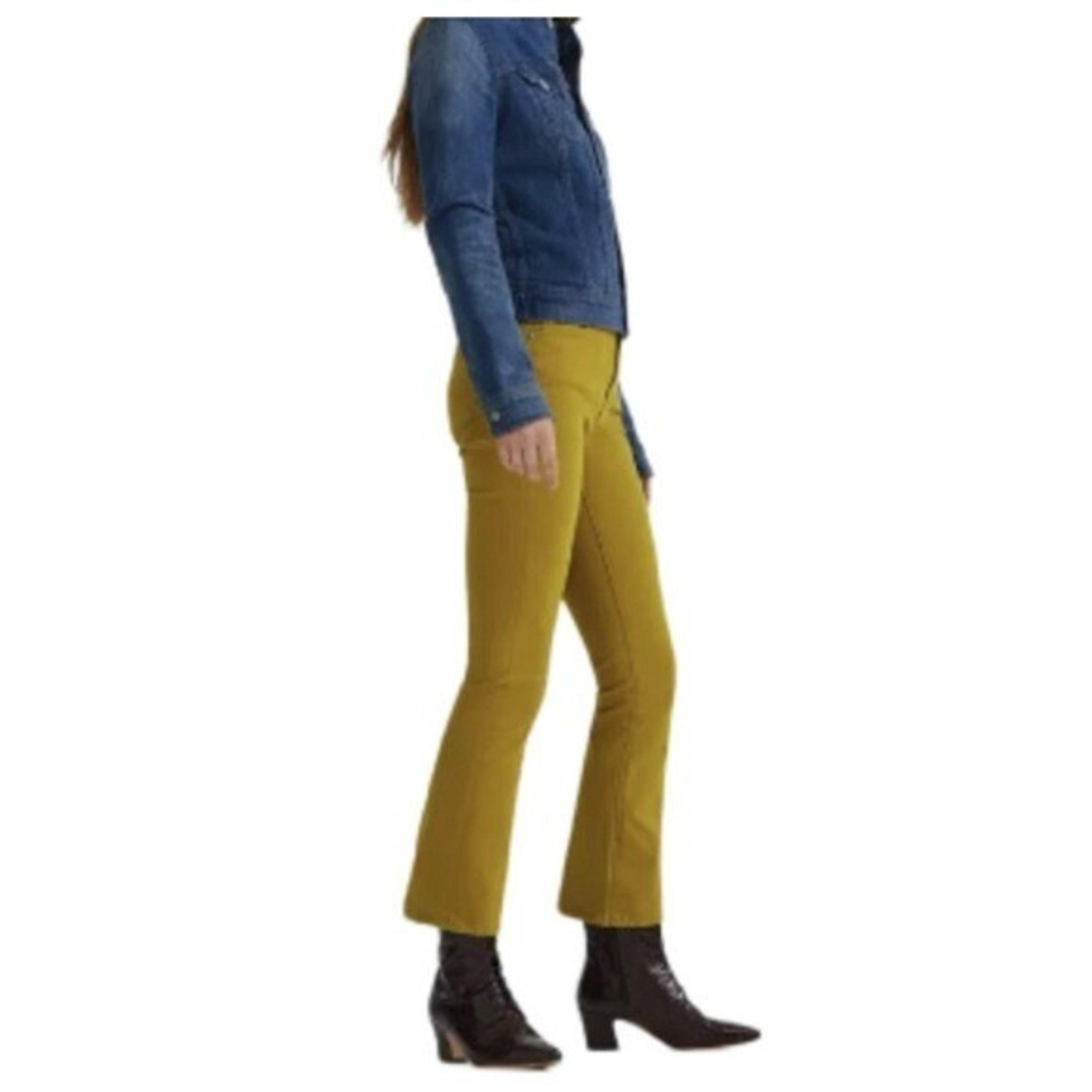 AG Adriano Goldschmied Jodie High Rise Slim Flare Crop Jeans in Mustard Size 25