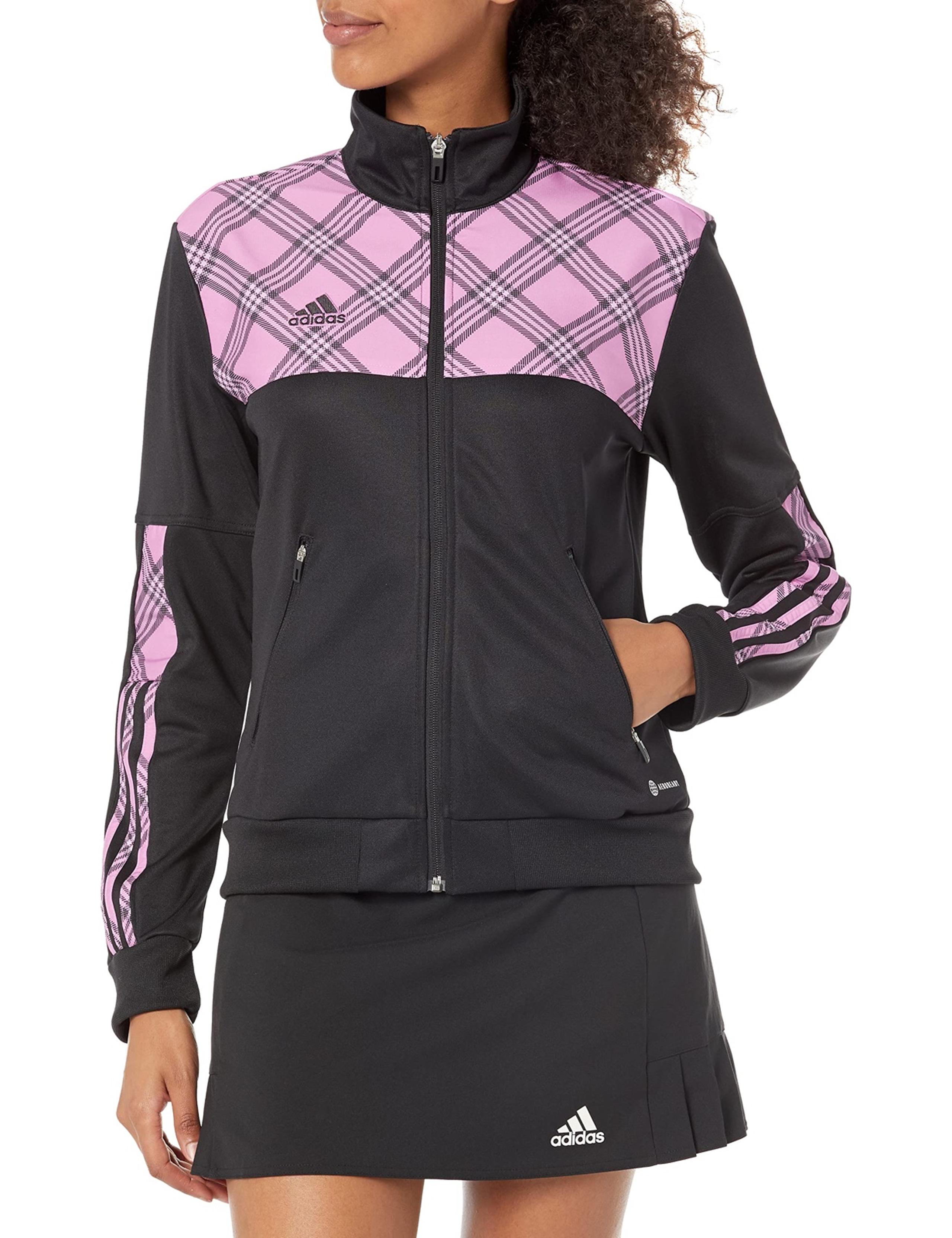 NWT *RARE* ADIDAS Pink Plaid Track Jacket, Size Medium