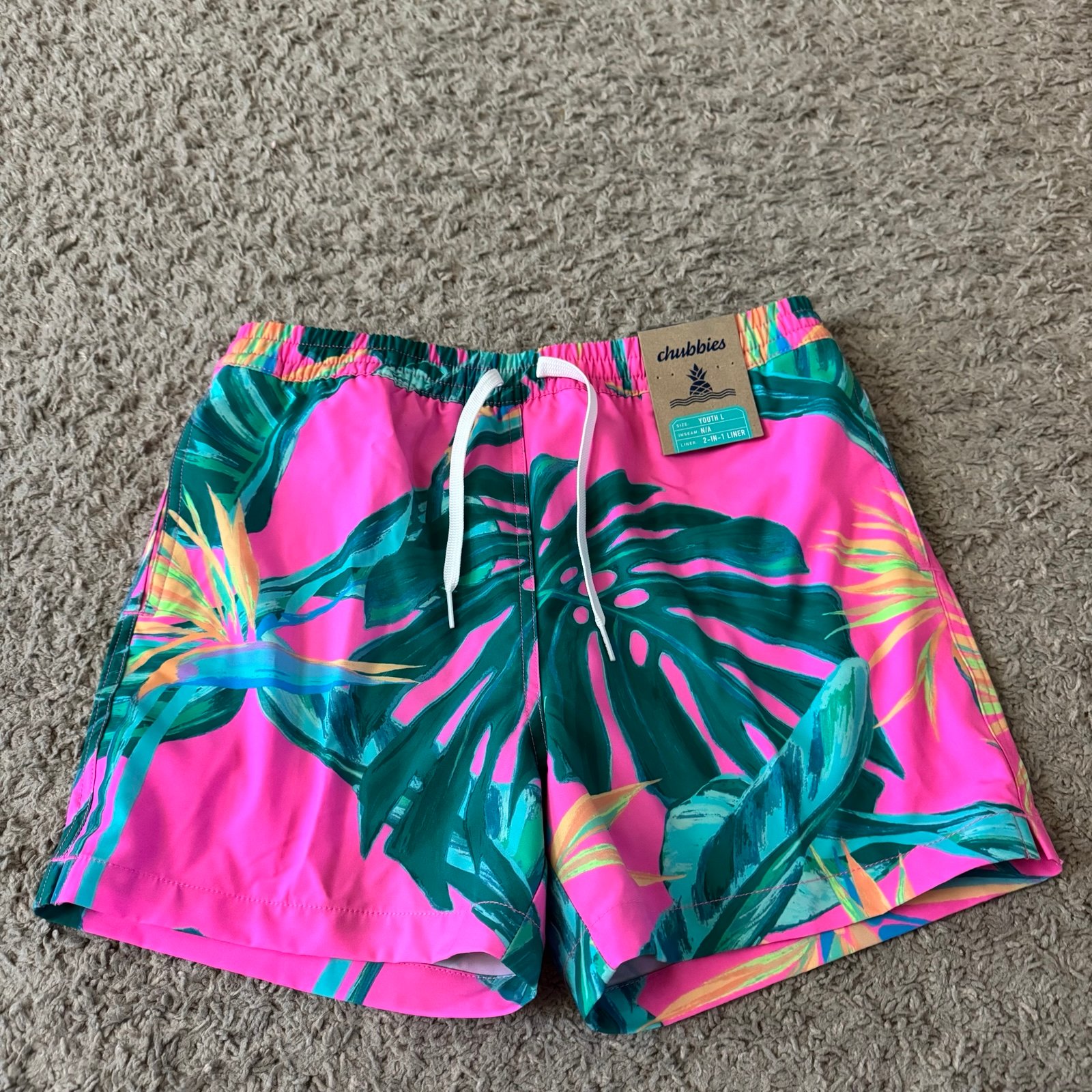 Youth Boys Chubbies The Birds of Paradise Classic Lined Swim Trunks