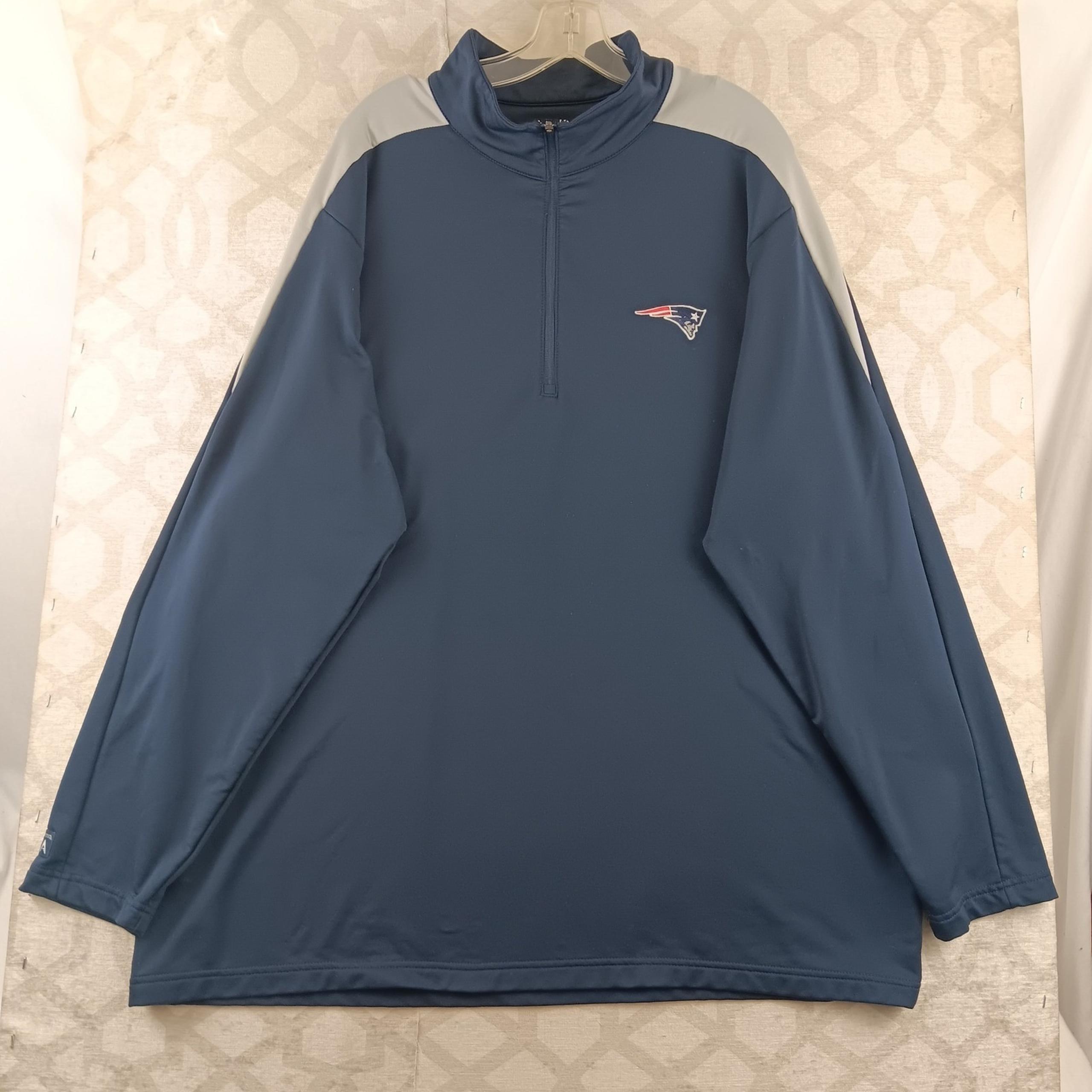 New England Patriots XXL Pullover 1/4 Zip Long Sleeve Mens Blue - Antigua