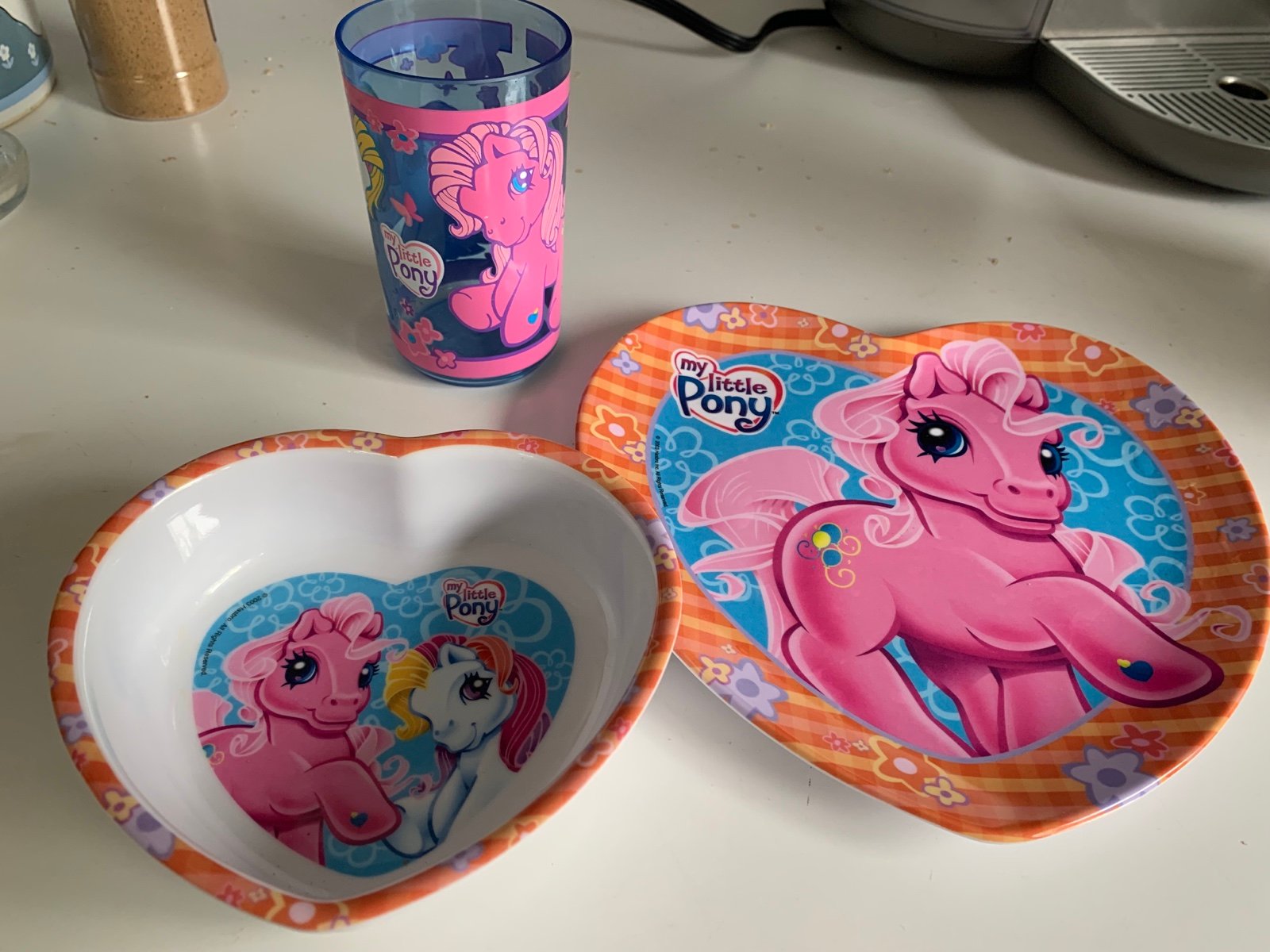My little pony plate bowl cup set g3 vintage RARE