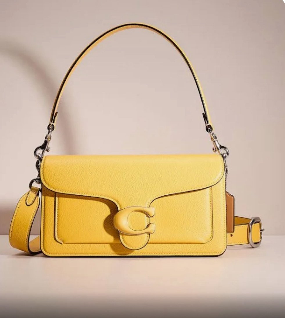 Coach Tabby SB 26 in Silver/ Canary
