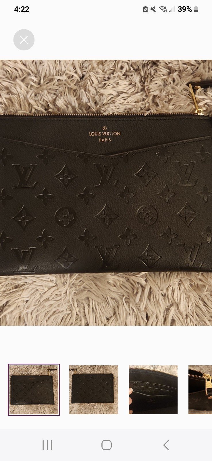 New black leather wristlet or clutch Louis Vuitton