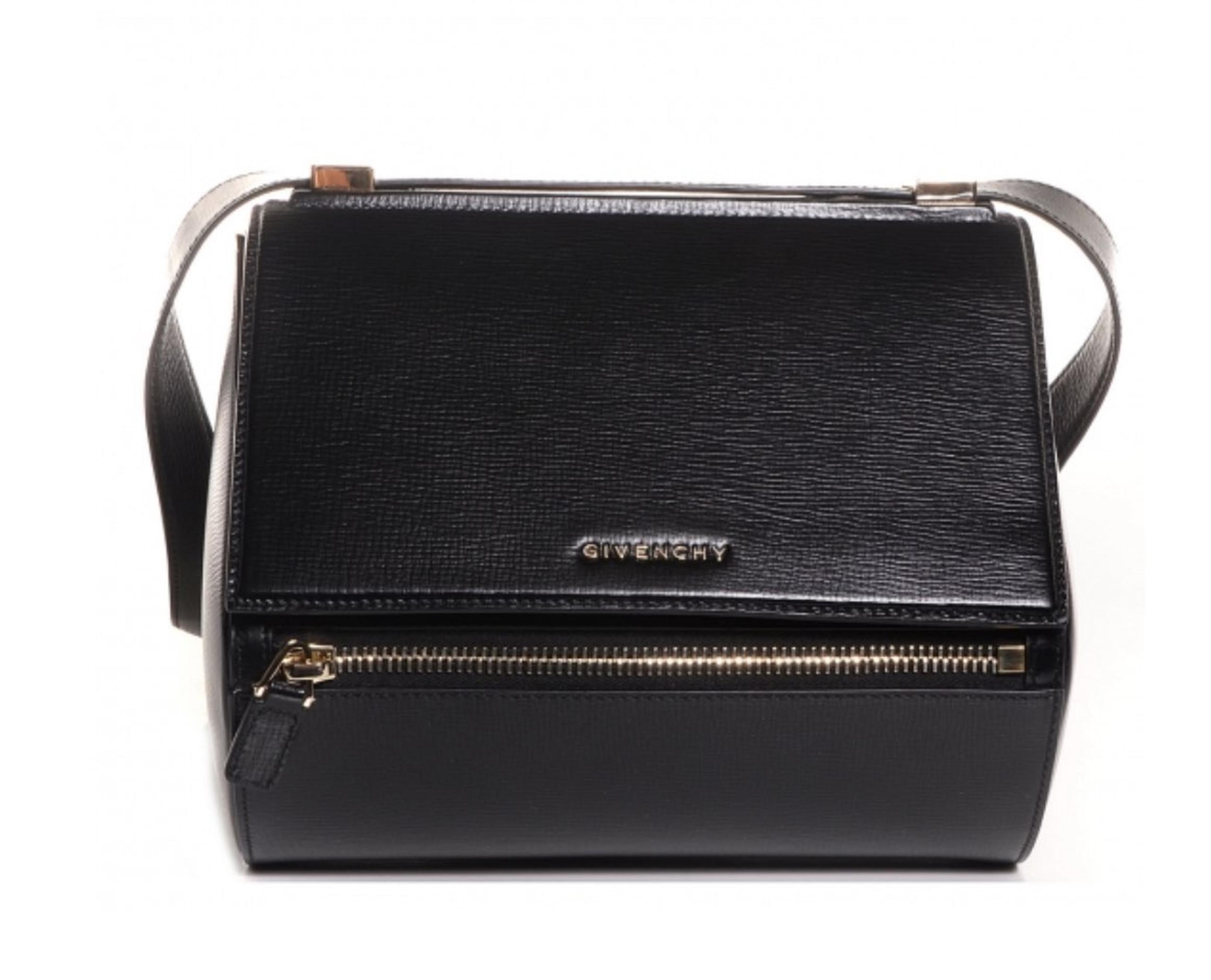 GIVENCHY Textured Calfskin Medium Pandora Box Crossbody Bag Black