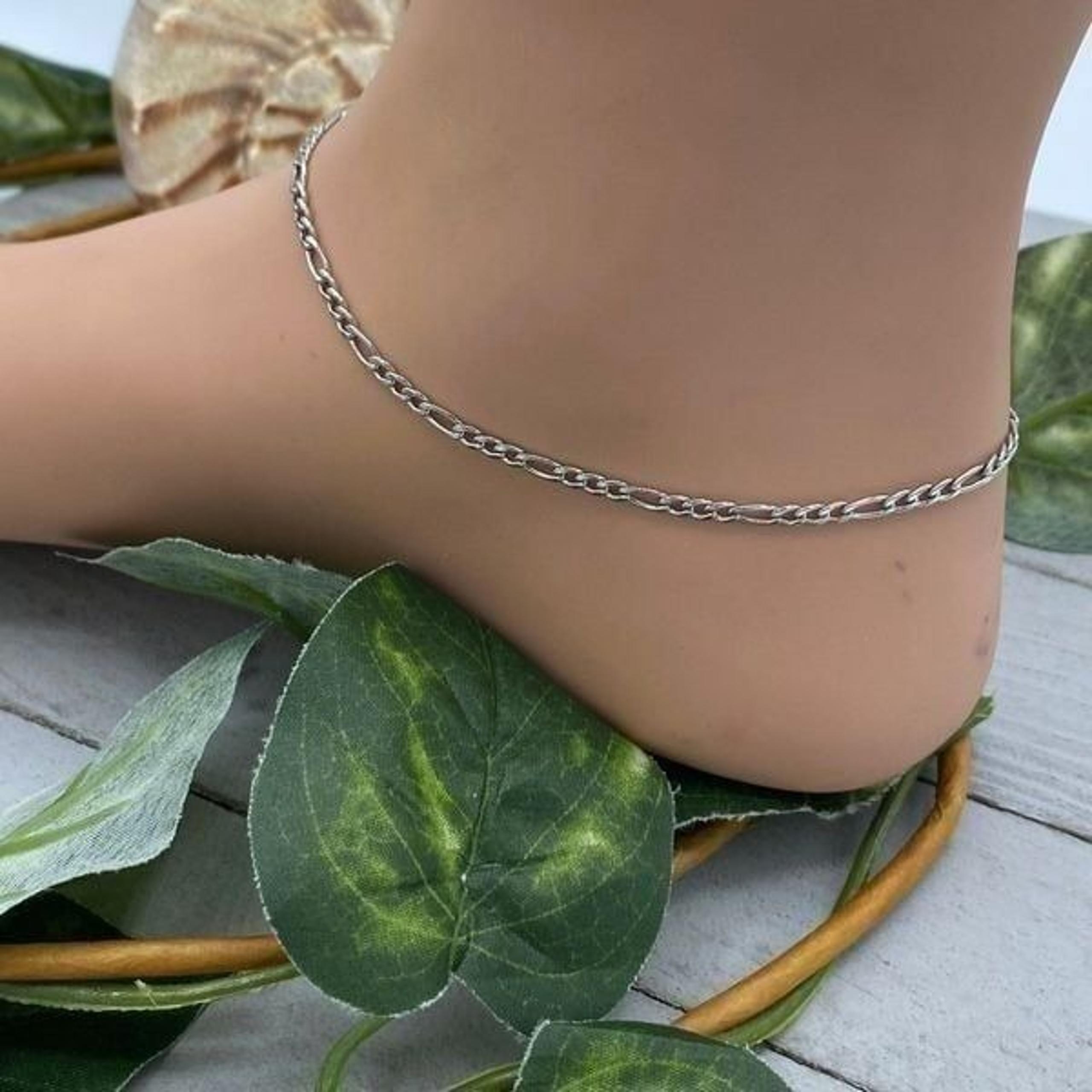 Stainless Steel 3 mm Figaro Anklet Ankle Bracelet