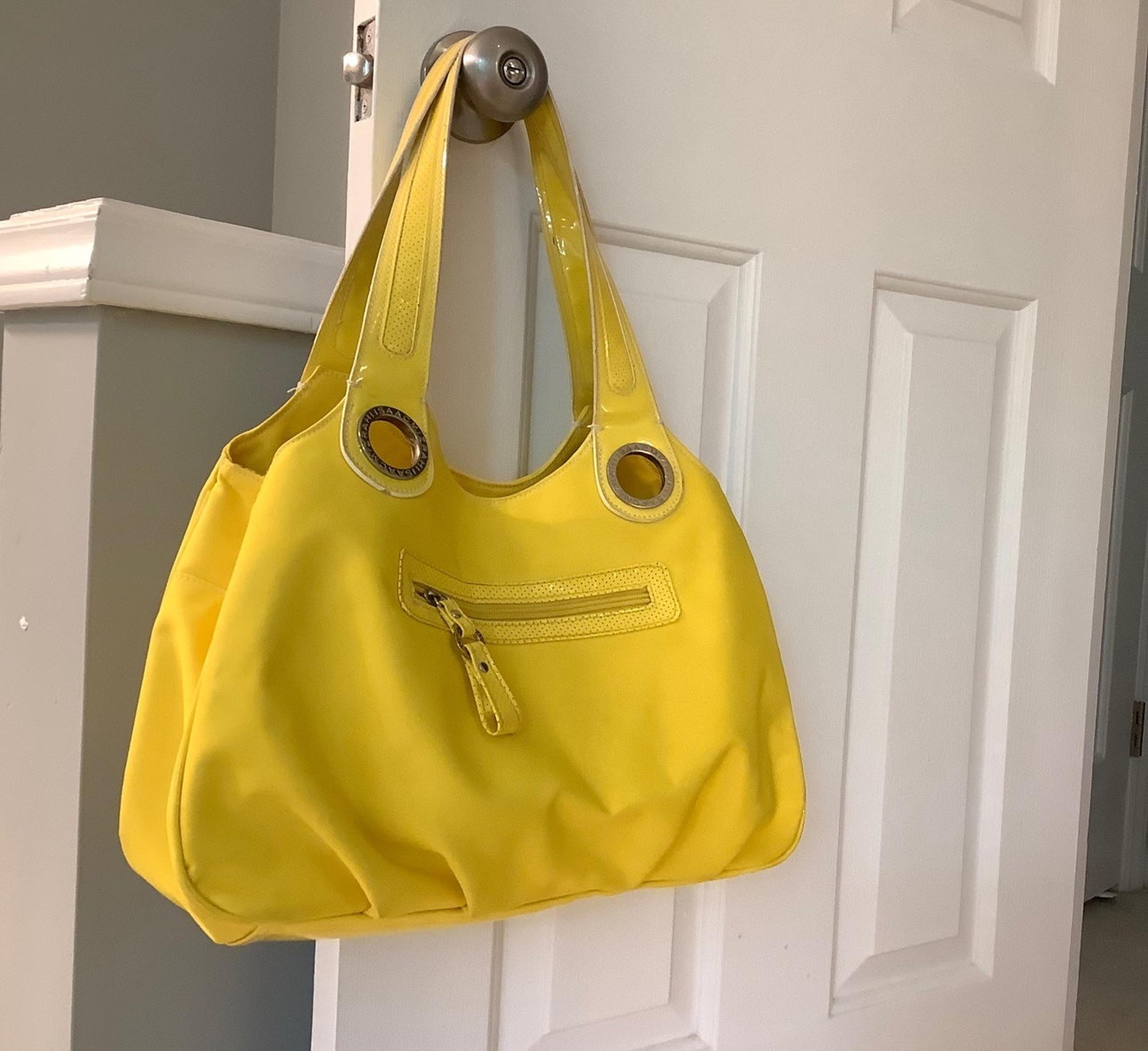 Isaac Mizrahi Yellow Shoulder Bag Purse 16wx11h