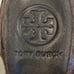 Tory Burch Croc Embossed Wide Strappy Slingback Wedges Sandals Brown Size 9M EUC