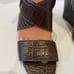 Tory Burch Croc Embossed Wide Strappy Slingback Wedges Sandals Brown Size 9M EUC