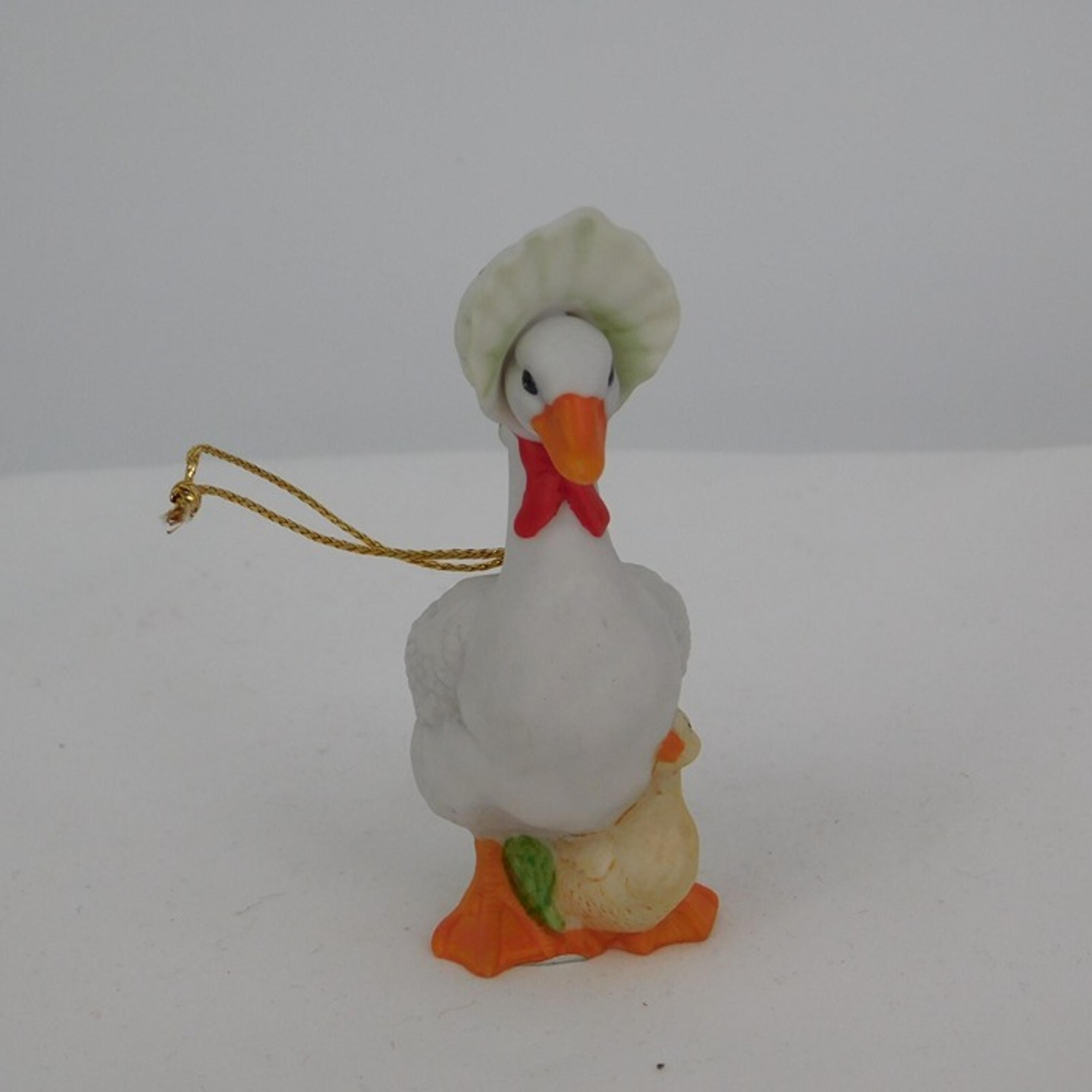 Gorham Christmas Goose with Gosling Bisque Porcelain 1985 Nature's Families Box