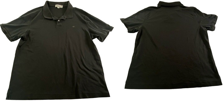 CALVIN KLEIN Polo Shirt Collared Short Sleeve Black XL 23-3