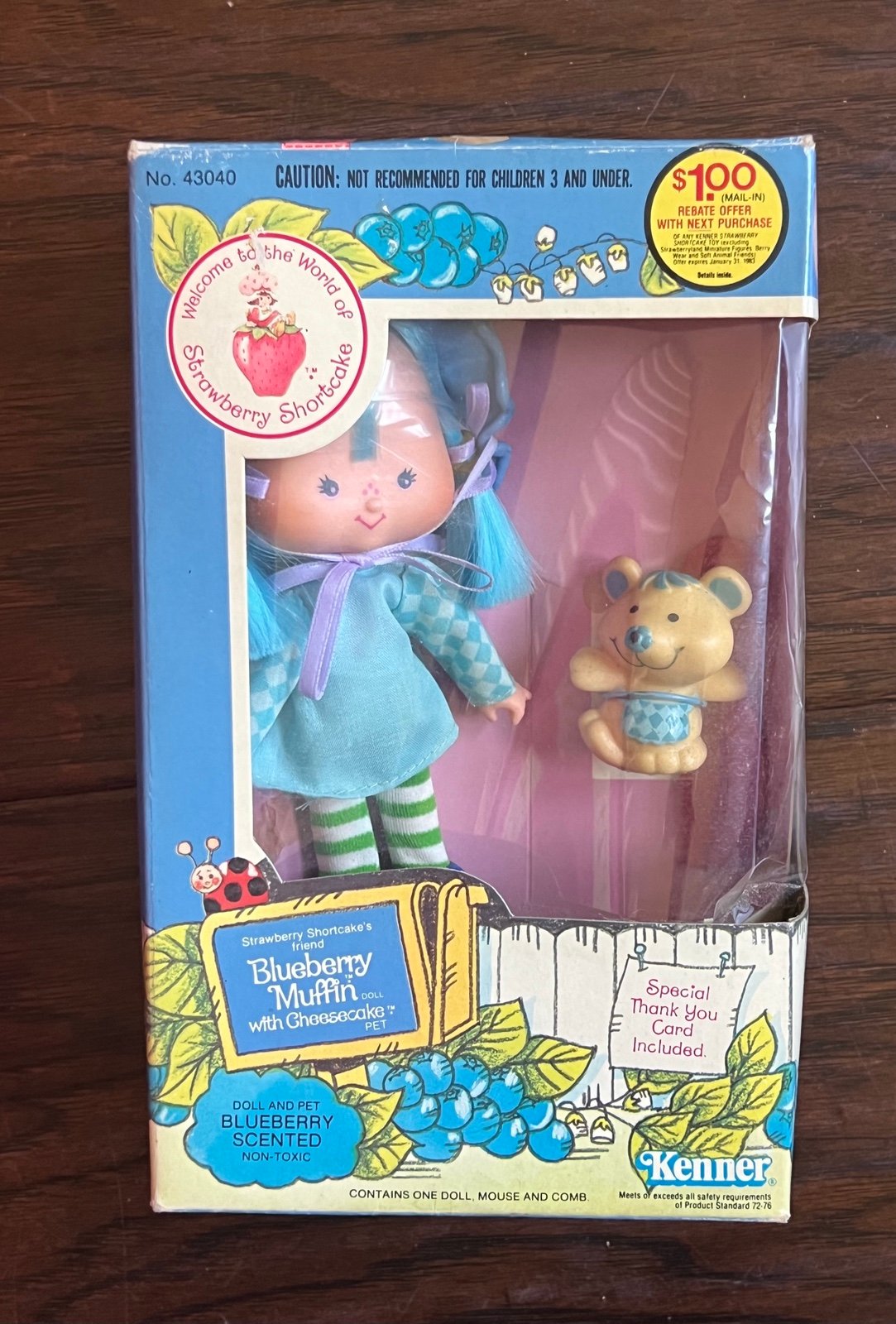 Vintage Strawberry Shortcake Blueberry Muffin with Pet Cheesecake
