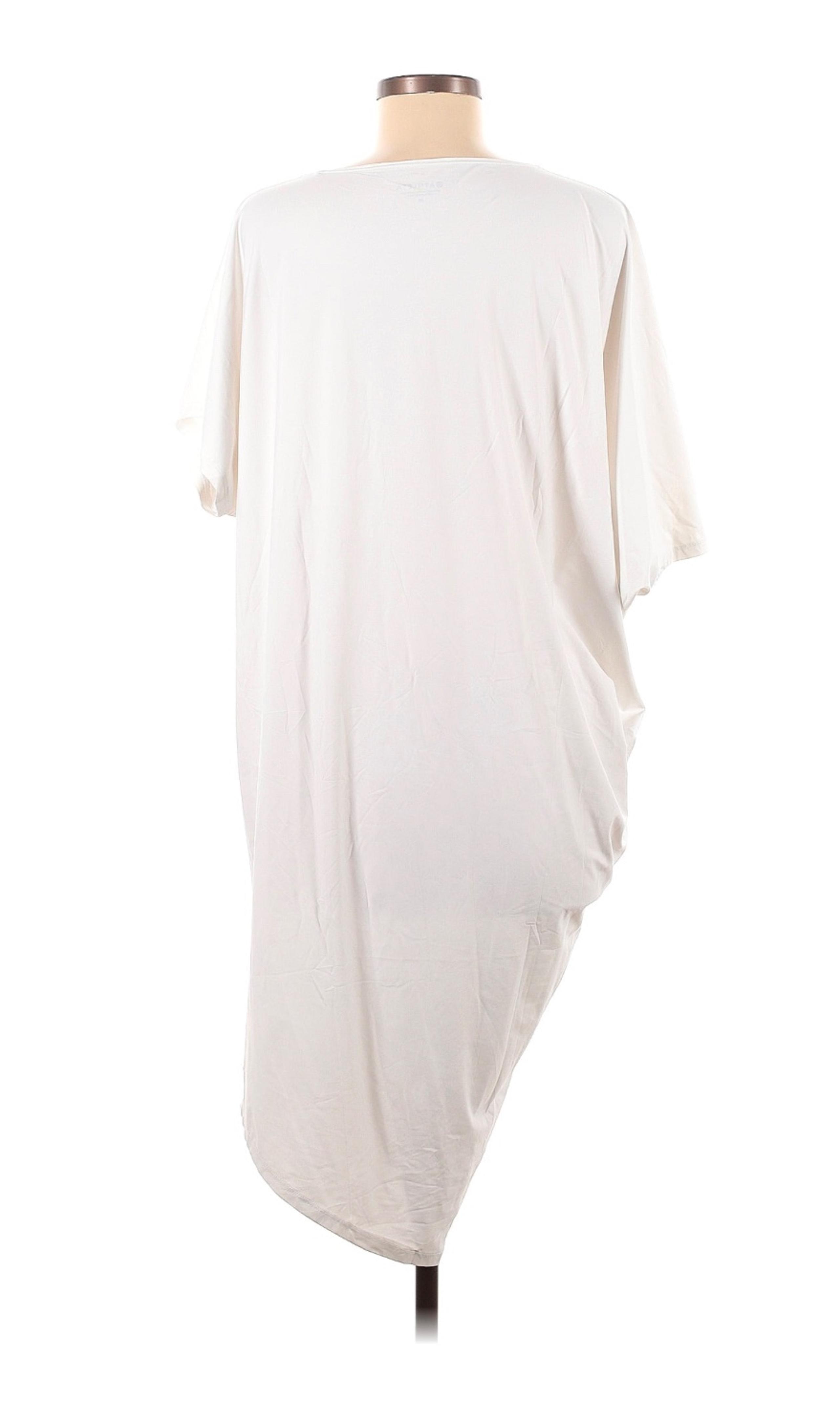 Athleta - Medium - White UPF 50 Pacifica Swim Cover-Up Rauched Dress - Short