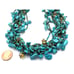 Genuine Blue Turquoise Beaded Bib Type Multi-strand Necklace and Earring Set