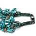 Genuine Blue Turquoise Beaded Bib Type Multi-strand Necklace and Earring Set