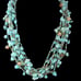 Genuine Blue Turquoise Beaded Bib Type Multi-strand Necklace and Earring Set