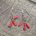 Red Coral Sterling Silver Earrings 6391